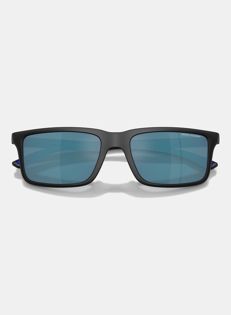 Armani Exchange Full Rim Rectangular Sunglasses 4157SU, 57, 8078, 55 - Image 4